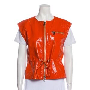 Oscar de la Renta patent leather vest